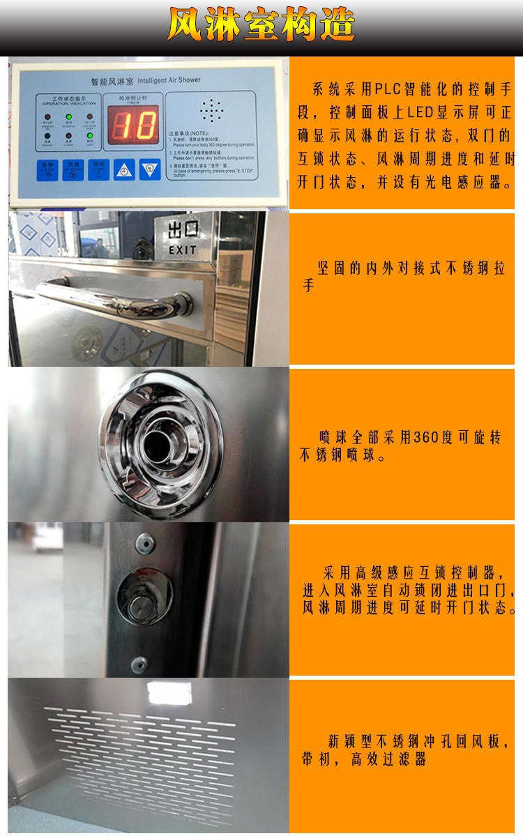 201不銹鋼單人單吹風(fēng)淋室